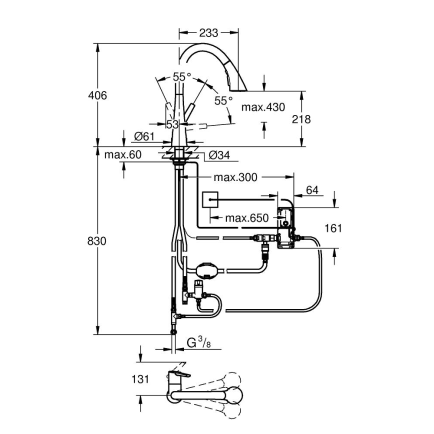 GROHE 30219002 - Elektronická drezová batéria ZEDRA TOUCH lesklý chróm