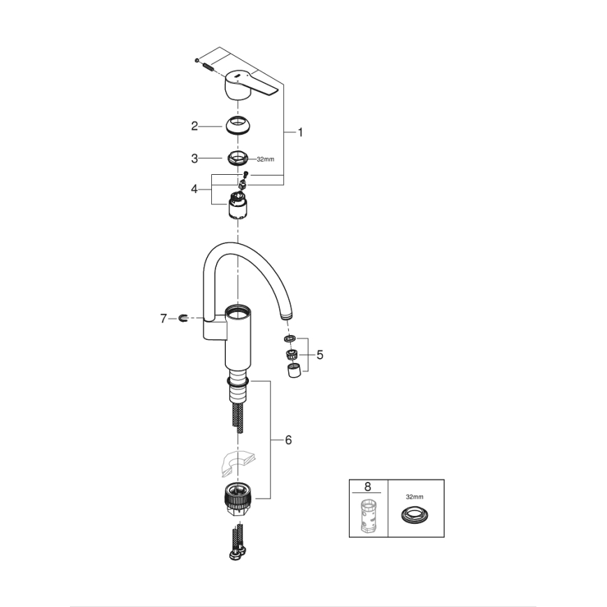 GROHE 30469000 - Drezová batéria START s vysokým výpustom, lesklý chróm