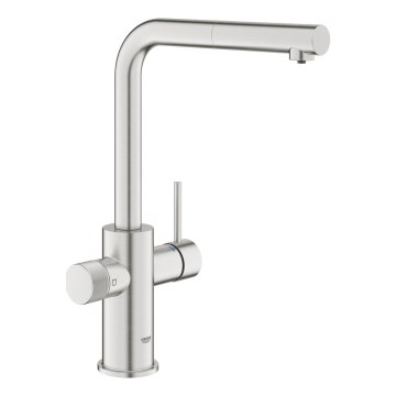 GROHE 30590DC0 - Drezová batéria s vysúvacou sprchou BLUE PURE, nerezová