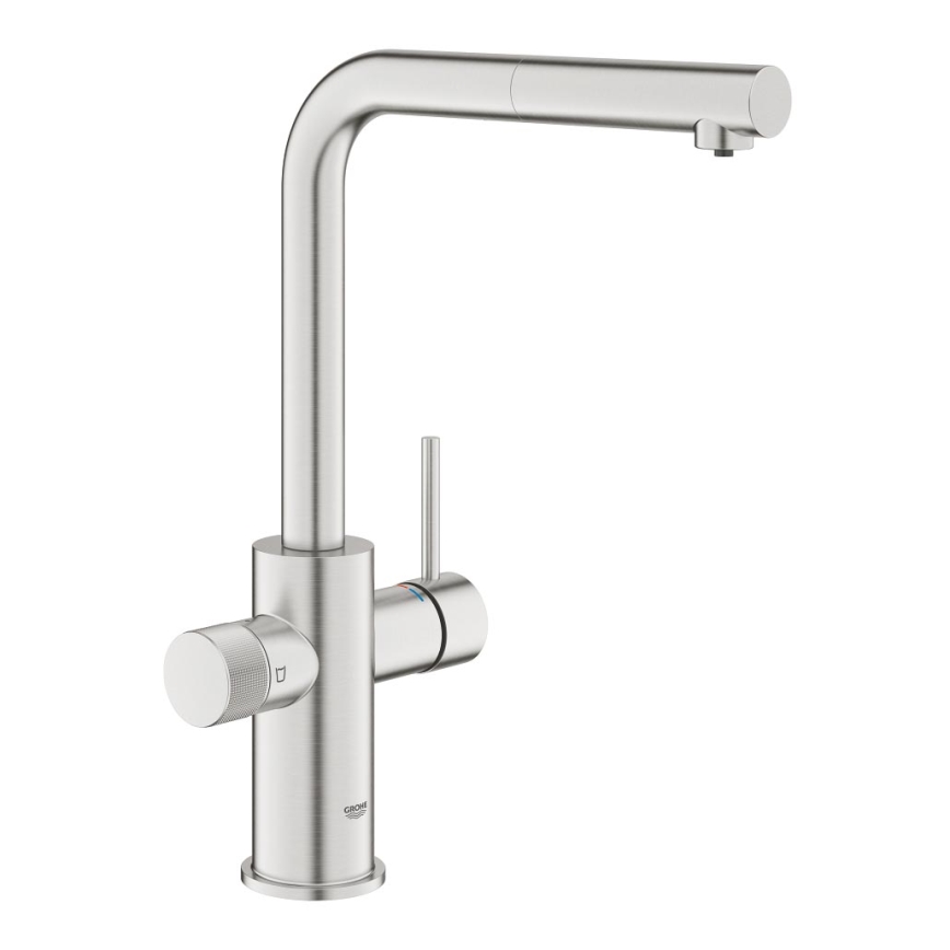 GROHE 30601DC0 - Drezová batéria BLUE PURE s výsuvnou koncovkou, nerez