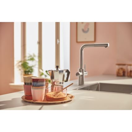 GROHE 30601DC0 - Drezová batéria BLUE PURE s výsuvnou koncovkou, nerez