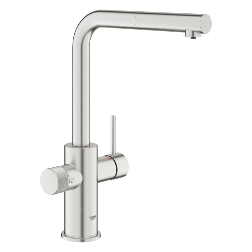 GROHE 30601DC0 - Drezová batéria BLUE PURE s výsuvnou koncovkou, nerez