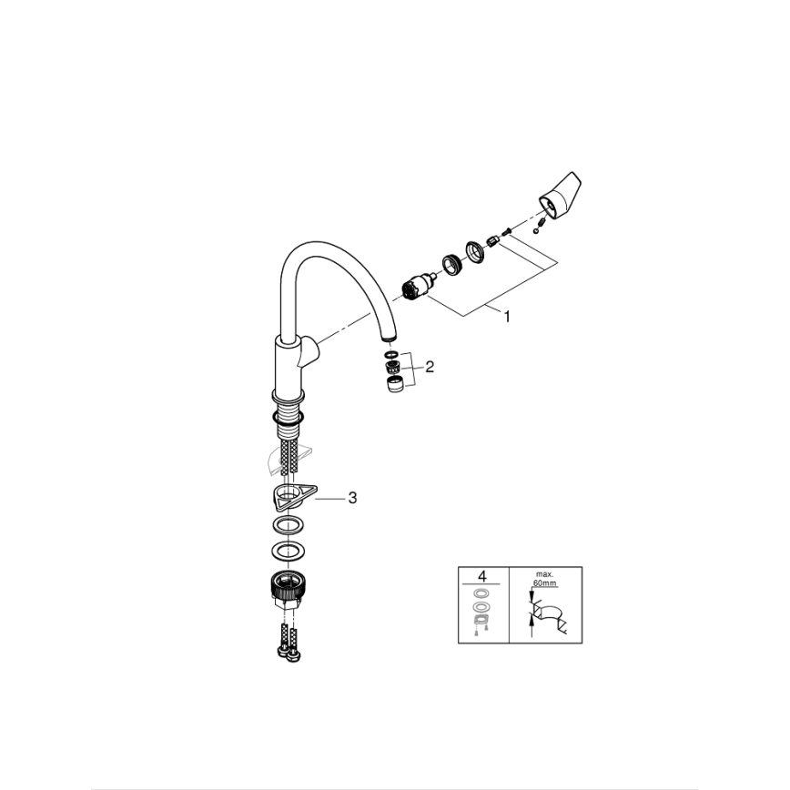 GROHE 31233001 - Drezová batéria START, lesklý chróm