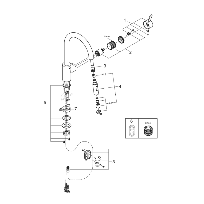 GROHE 31481001 - Drezová batéria EUROSMART COSMOPOLITAN lesklý chróm