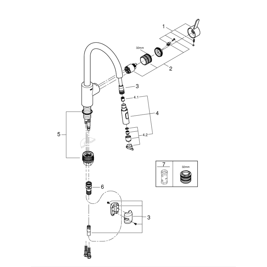 GROHE 31481001 - Drezová batéria EUROSMART COSMOPOLITAN lesklý chróm