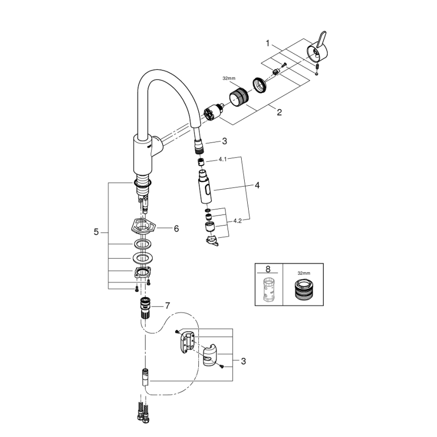 GROHE 31481001 - Drezová batéria EUROSMART COSMOPOLITAN lesklý chróm