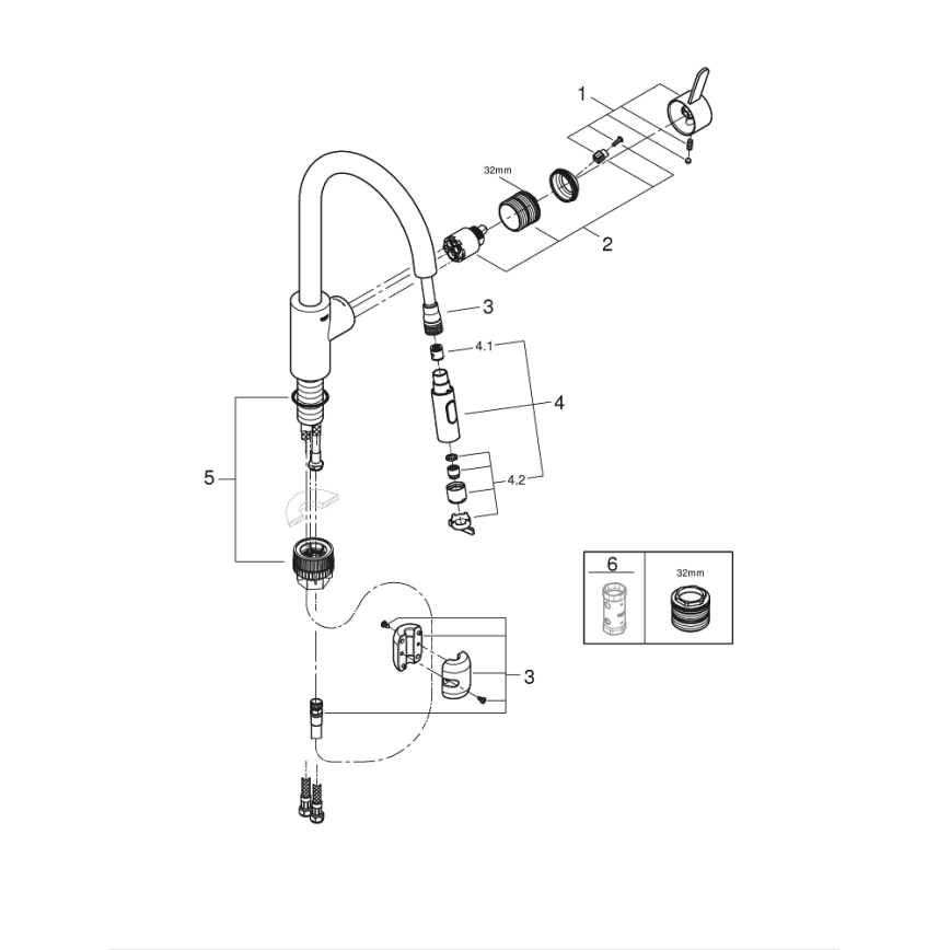 GROHE 31481001 - Drezová batéria EUROSMART COSMOPOLITAN lesklý chróm