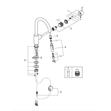 GROHE 31483DC2 - Drezová batéria CONCETTO z nehrdzavejúcej ocele