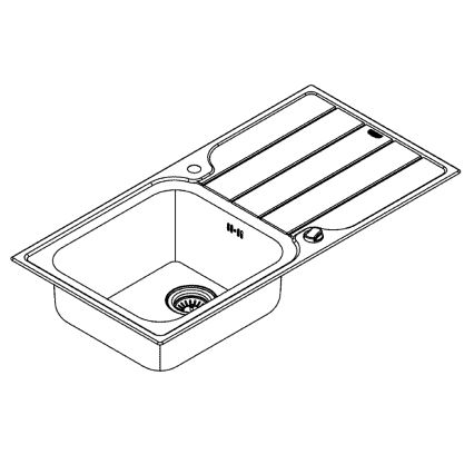 GROHE 31563SD1 - Drez K500 1000 × 500 mm nerezová oceľ