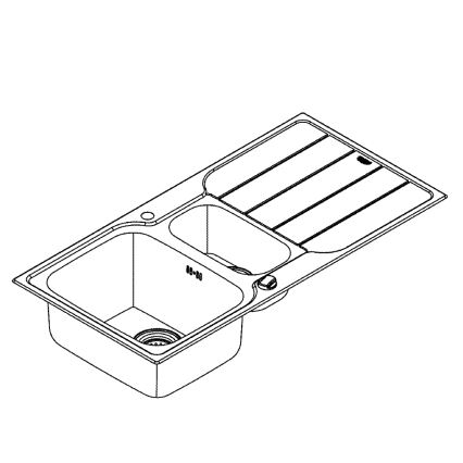 GROHE 31572SD1 - Drez K500 1000 × 500 mm nerezová oceľ