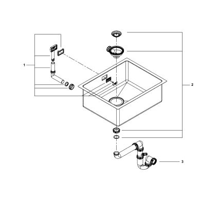 GROHE 31574SD1 - Kuchynský drez K700U 550 x 450 mm z nehrdzavejúcej ocele