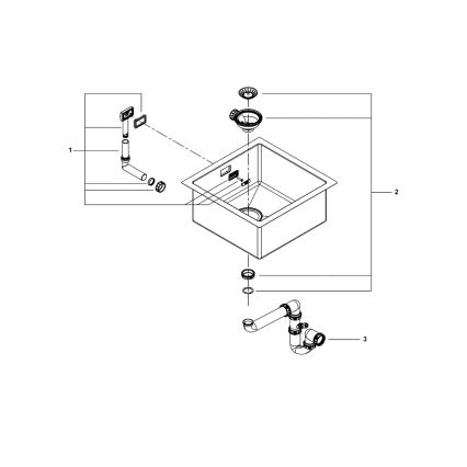 GROHE 31578SD1 - Nerezový drez K700 464 x 464 x 200