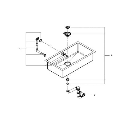 GROHE 31580SD1 - Kuchynský drez K700 864 × 464 mm nerezová oceľ