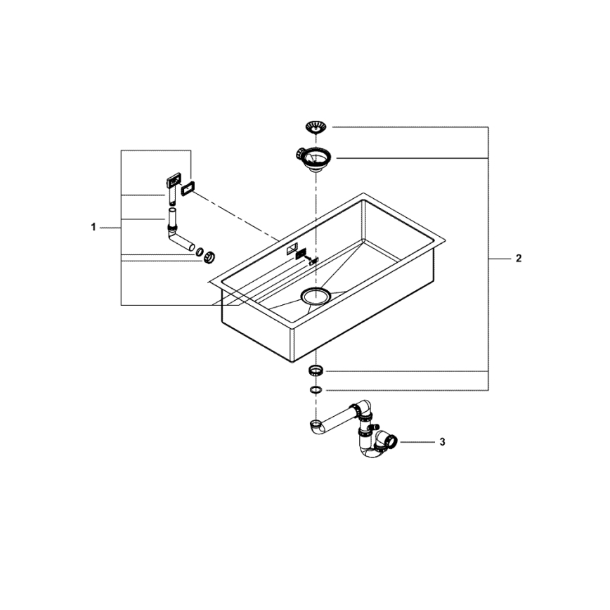 GROHE 31580SD1 - Kuchynský drez K700 864 × 464 mm nerezová oceľ