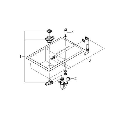 GROHE 31639AP0 - Kompozitný drez K400 780 × 500 mm čierny