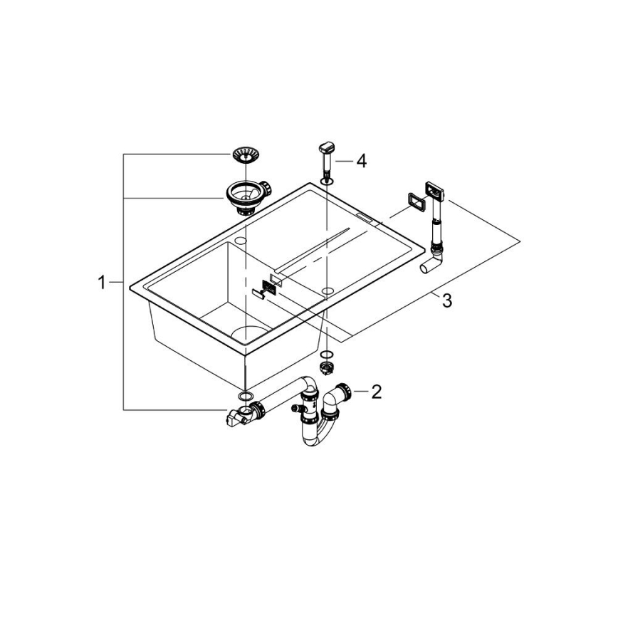 GROHE 31639AP0 - Kompozitný drez K400 780 × 500 mm čierny