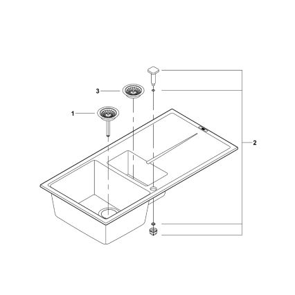 GROHE 31642AP0 - Drez K400 1000 × 500 mm granit/čierna