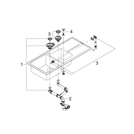 GROHE 31643AP0 - Kompozitný drez K400 1160 × 500 mm čierny