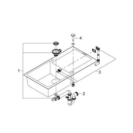 GROHE 31645AP0 - Kompozitný drez K500 1000 × 500 mm čierny