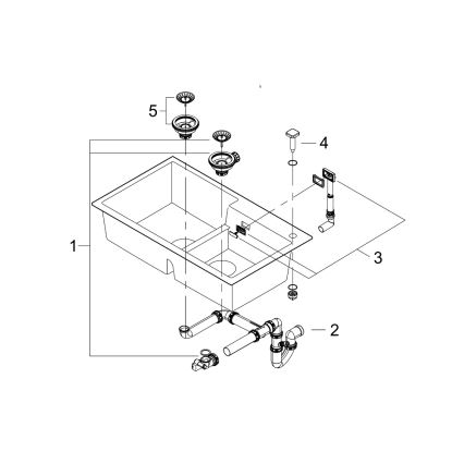 GROHE 31649AP0 - Kompozitný drez K500 860 × 500 mm čierny