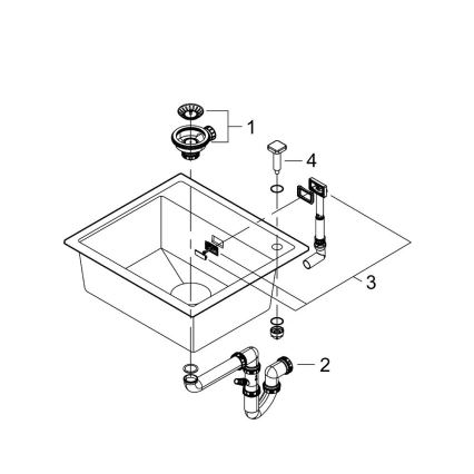 GROHE 31651AP0 - Kompozitný drez K700 560 × 510 mm čierna