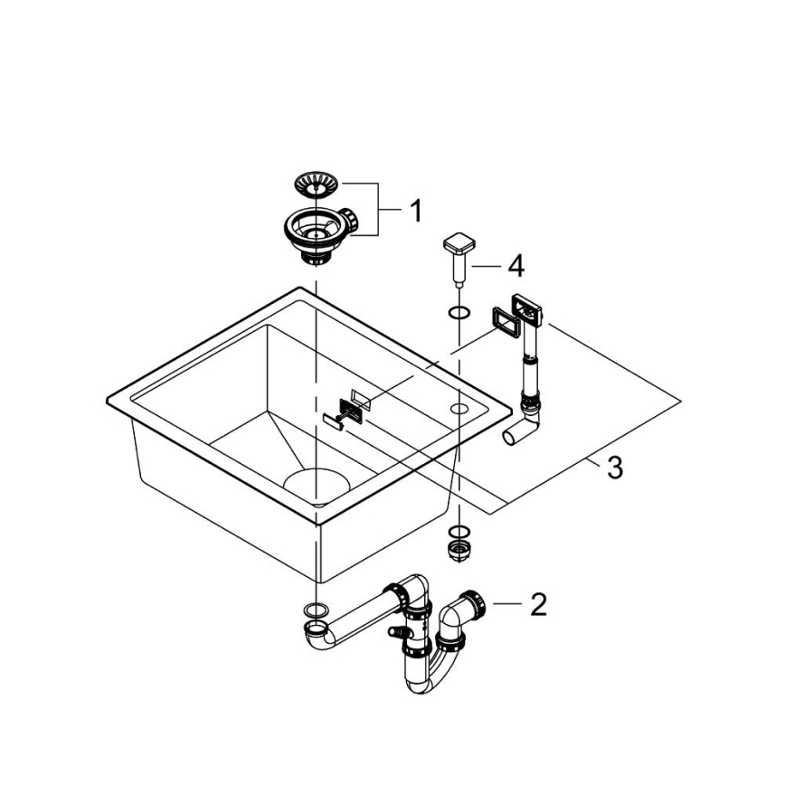 GROHE 31651AP0 - Kompozitný drez K700 560 × 510 mm čierna