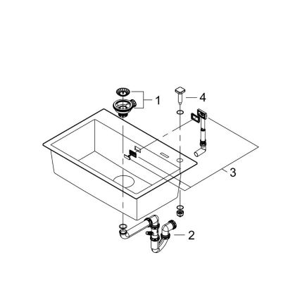 GROHE 31652AP0 - Kompozitný drez K700 780 × 510 mm čierna