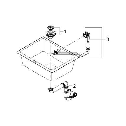 GROHE 31655AP0 - Kompozitný drez K700U 610 × 460 mm čierny