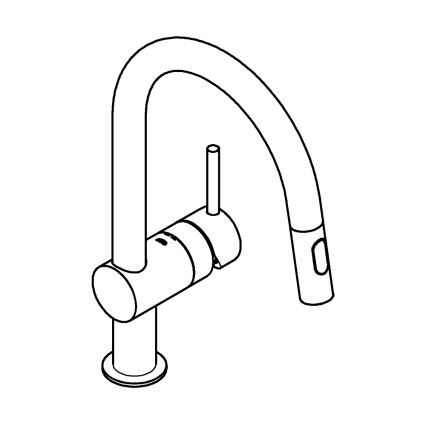 GROHE 32321002 - Drezová batéria A lesklý chróm