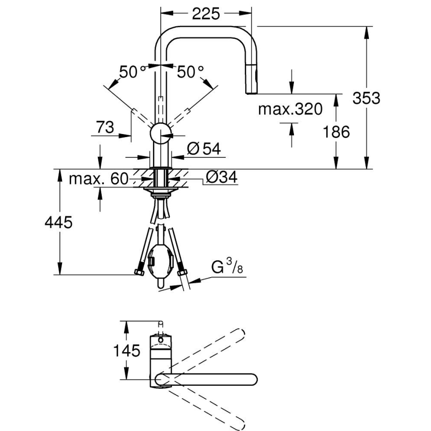 GROHE 32322DL2 - Drezová batéria A bronzová