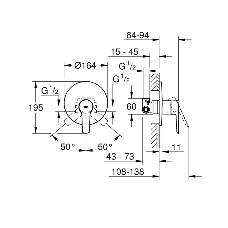 GROHE 32590002 - Sprchová batéria START lesklý chróm
