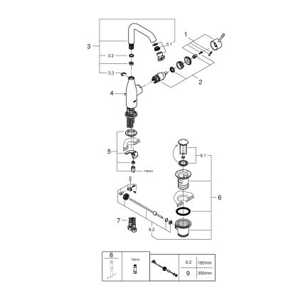 GROHE 32628DC1 - Umývadlová batéria ESSENCE veľkosť L nerez