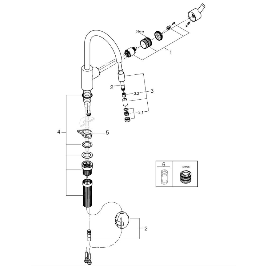 GROHE 32671002 - Drezová batéria FEEL lesklý chróm