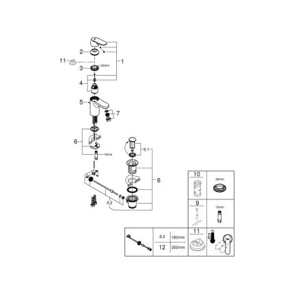 GROHE 32883000 - Umývadlová batéria GET, veľkosť S, lesklý chróm