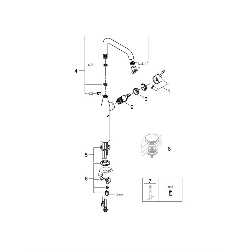 GROHE 32901DC1 - Umývadlová batéria ESSENCE, veľkosť XL, nerezová oceľ