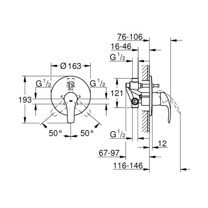GROHE 33305002 - Vaňová batéria DN 15 lesklý chróm