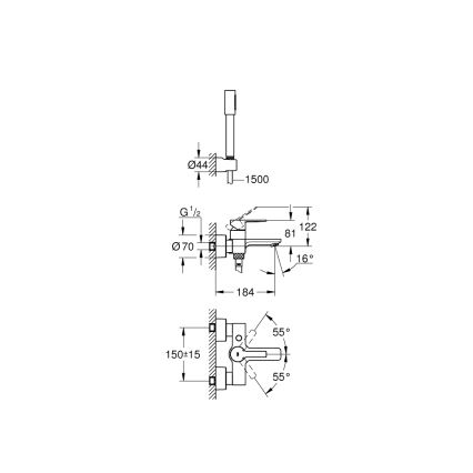 GROHE 33850001 - Vaňová batéria LINEARE DN 15 lesklý chróm