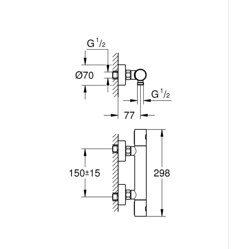 GROHE 34065AL2 -Termostatická sprchová batéria GROHTHERM 1000 COSMOPOLITAN DN 15 grafit