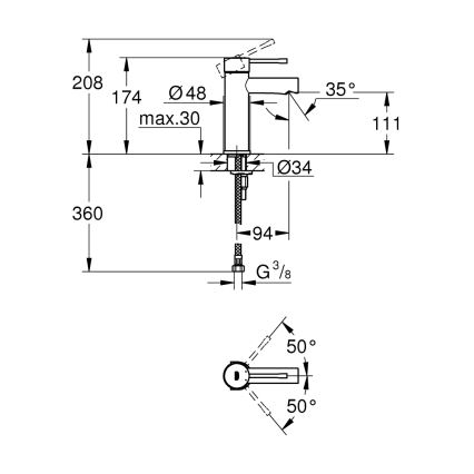 GROHE 34294001 - Umývadlová batéria ESSENCE DN 15 lesklý chróm