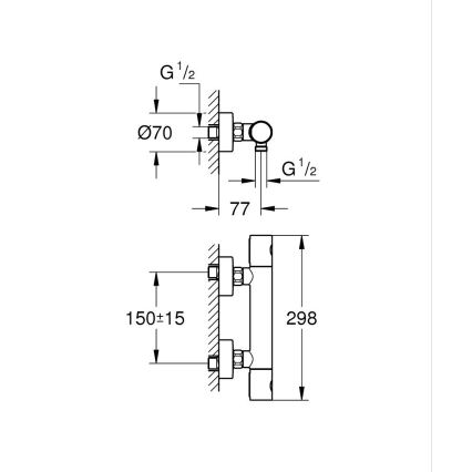 GROHE 34765000-Termostatická sprchová batéria GROHTHERM COSMOPOLITAN DN 15 chróm