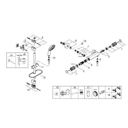 GROHE 34853001-Termostatická sprchová batéria PRECISION FEEL + súprava 90 cm chróm