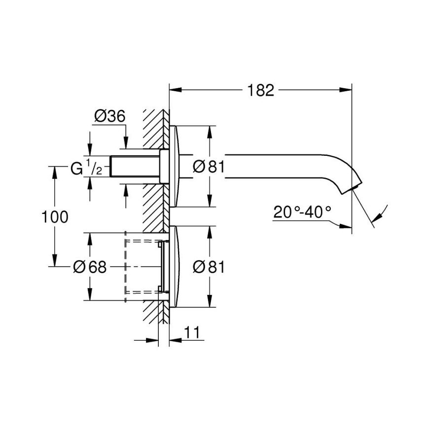 GROHE 36447000 - Infračervená elektronická batéria ESSENCE E 182 mm lesklý chróm