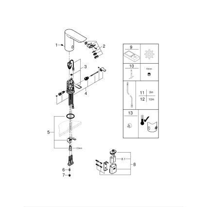 GROHE 36451000 - Elektronická umývadlová batéria BAU COSMOPOLITAN E lesklý chróm