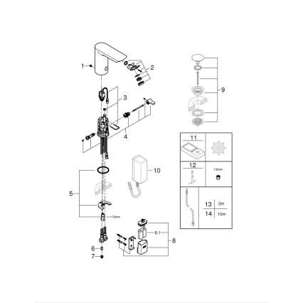 GROHE 36451000 - Elektronická umývadlová batéria BAU COSMOPOLITAN E lesklý chróm