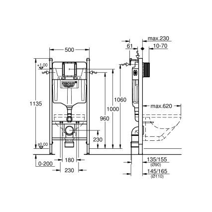 GROHE 36497000 - Modul pre WC SOLIDO 1,13 m biely