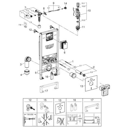 GROHE 36509SH0 - Sprchové WC Sensia súprava 4 v 1 RAPID SLX 1,13 m