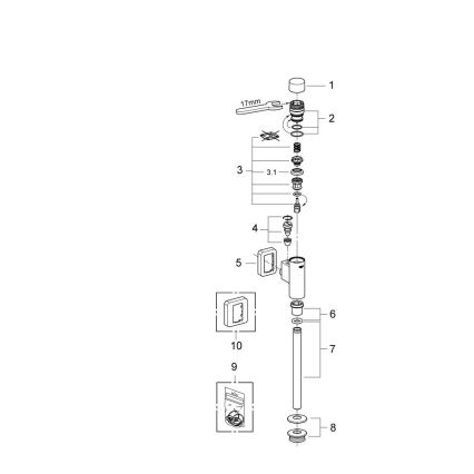 GROHE 37339000 - splachovač pre pisoár RONDO 12” lesklý chróm