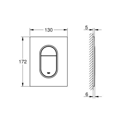 GROHE 37624GN0 - Ovládacie tlačidlo ARENA COSMOPOLITAN S 130 × 172 mm zlaté