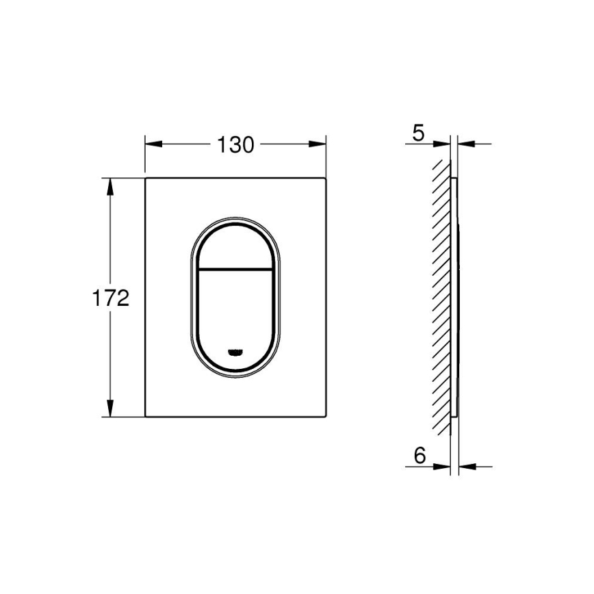 GROHE 37624GN0 - Ovládacie tlačidlo ARENA COSMOPOLITAN S 130 × 172 mm zlaté