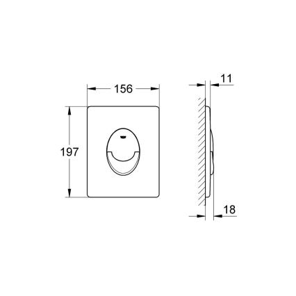 GROHE 38505000 - Splachovacie tlačidlo SKATE AIR 156 × 197 mm lesklý chróm